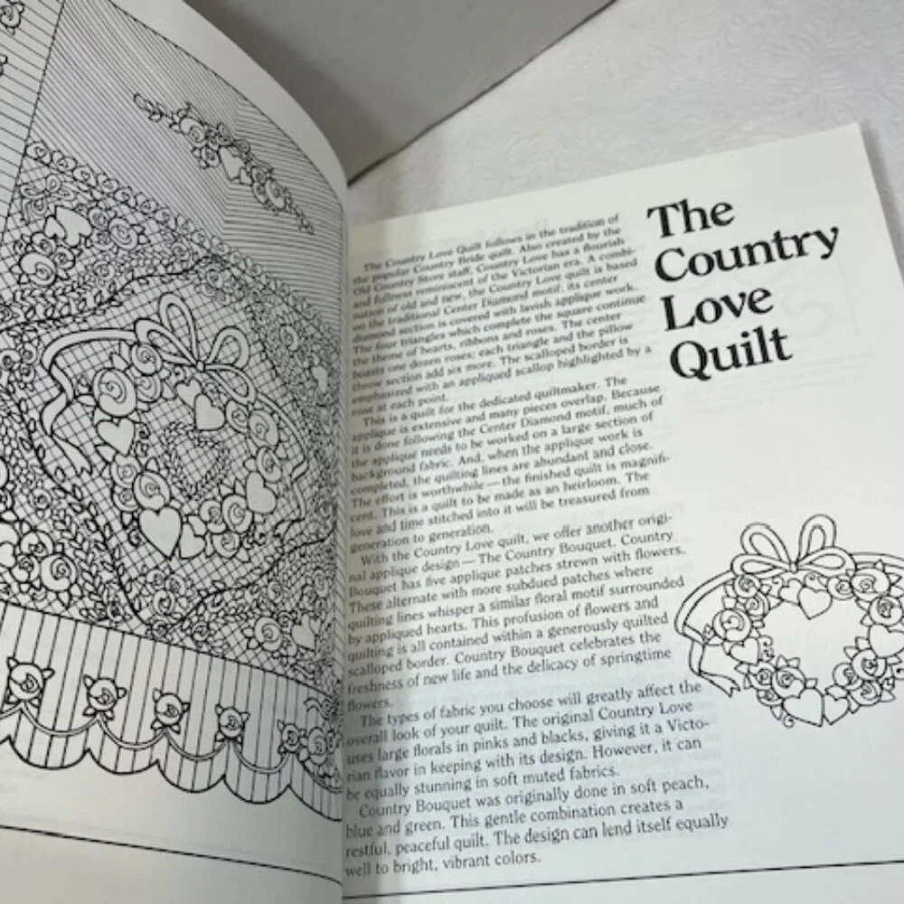 VTG The Country Love Quilt Soft Cover Quilt Making 1989